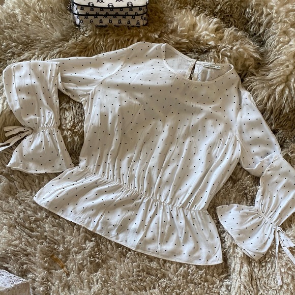 Bershka Polka dot Peplum top - Picture 3 of 5